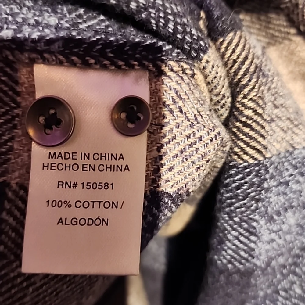 Nwot flag & anthem flannel long sleeve‎ shirt lg